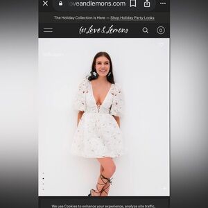 Storia for love and lemons White Floral Lace Mini Dress